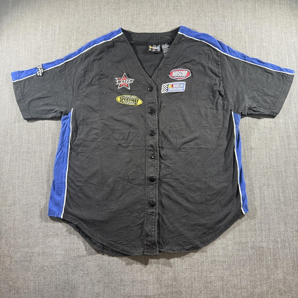 NASCAR Racing‎ Shirt Button Up Mens XL Speedway 1948 Race Car Jerry Leigh Racing
